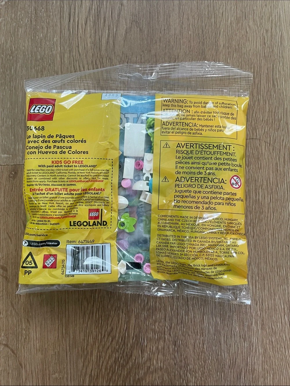 LEGO Creator White Bunny with Pink, Red, Blue & Yellow Eggs